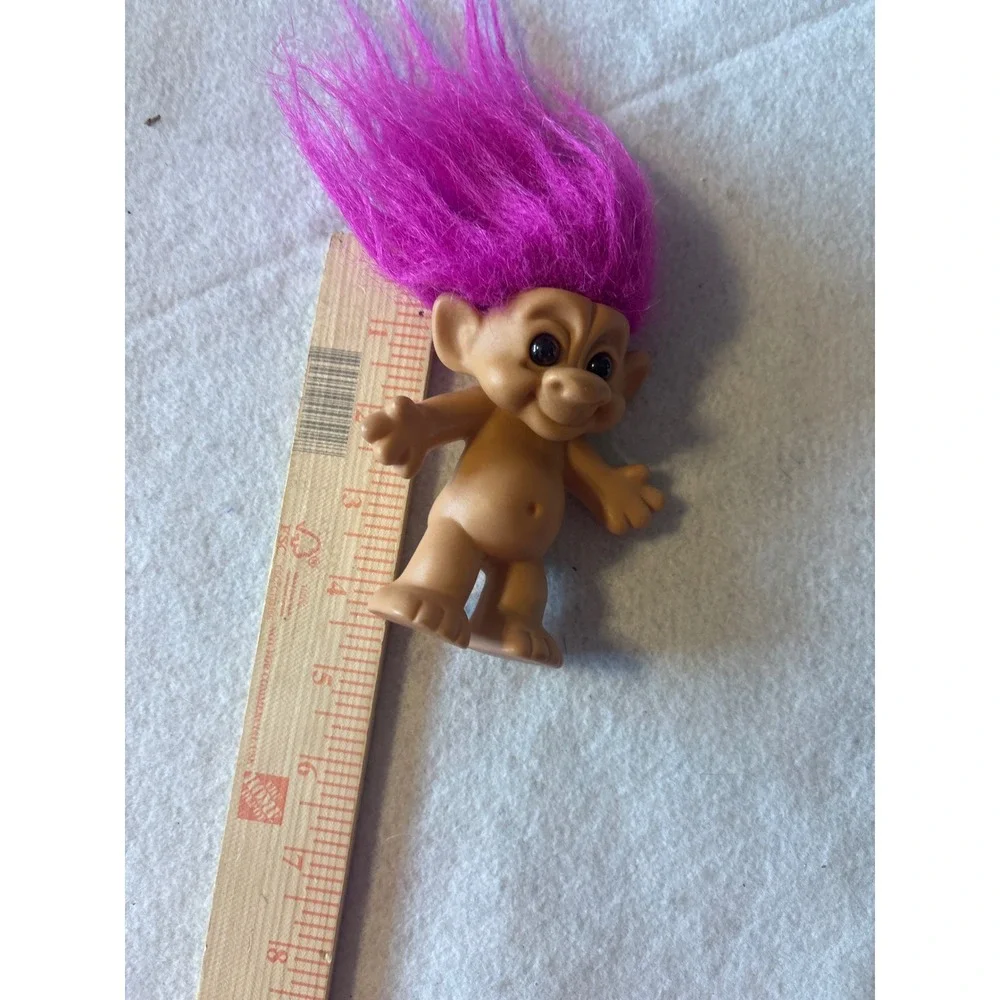 Vintage Forest Troll Doll Purple Hair 3 Inch Vinyl Figure 90s Collectible